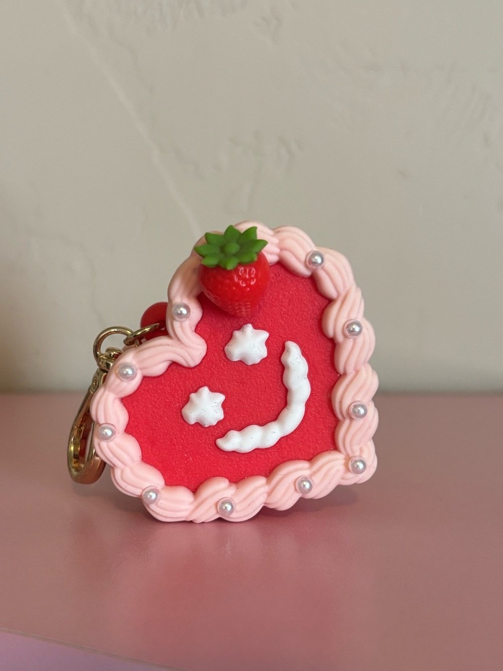 Strawberry Cupcake Hand Sanitizer Keychain
